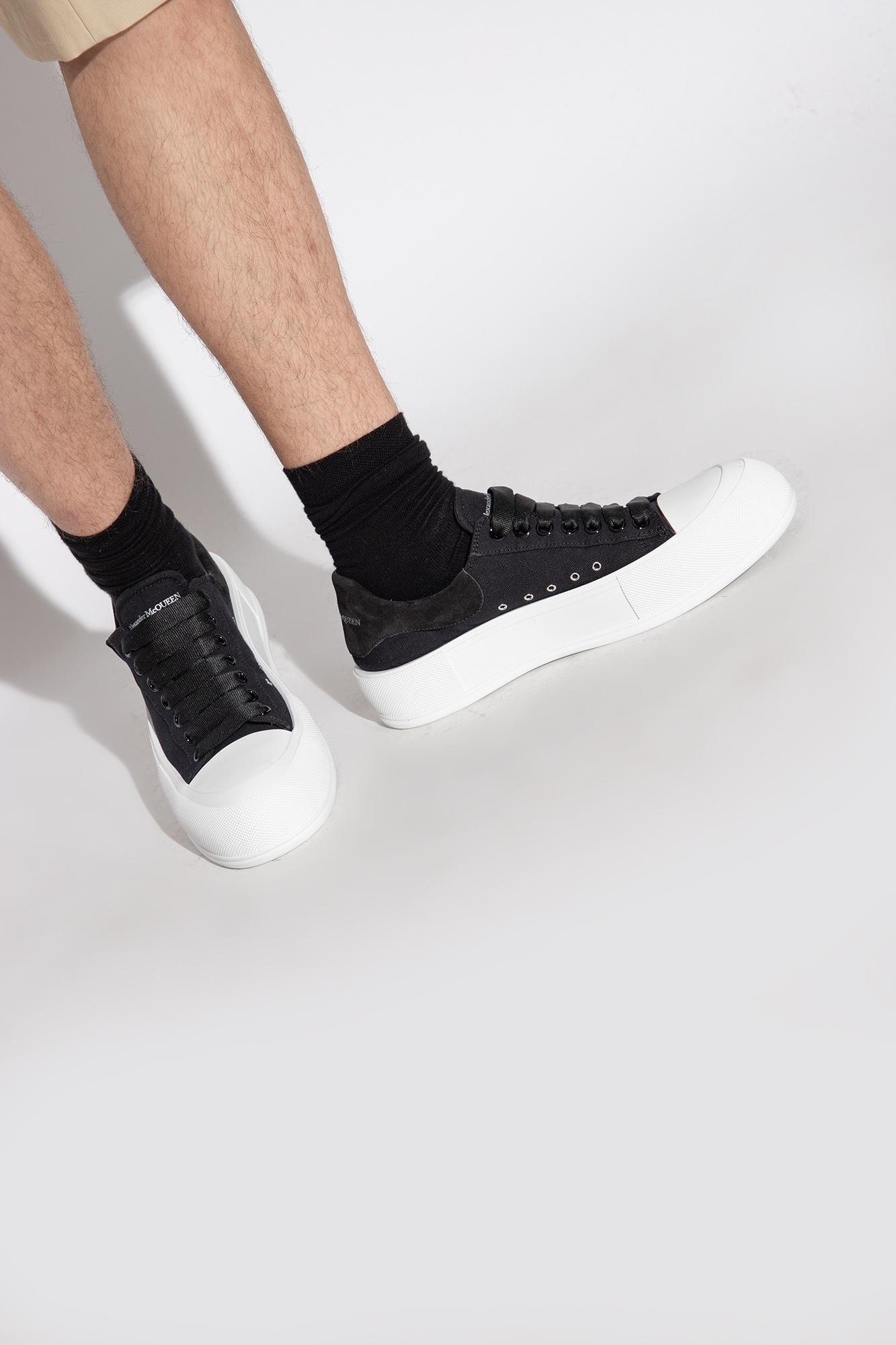 SchaferandweinerShops KY Black Deck Plimsoll platform sneakers Alexander McQueen Alexander McQueen Runner Trainers